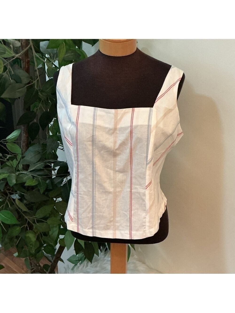 Maurices striped cotton poplin corset cropped tank top Woman’s XL